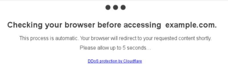 Cloudflare's DDoS "under attack" mode.