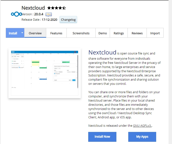 The NextCloud app.