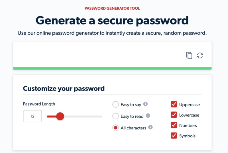 The LastPass password generator.