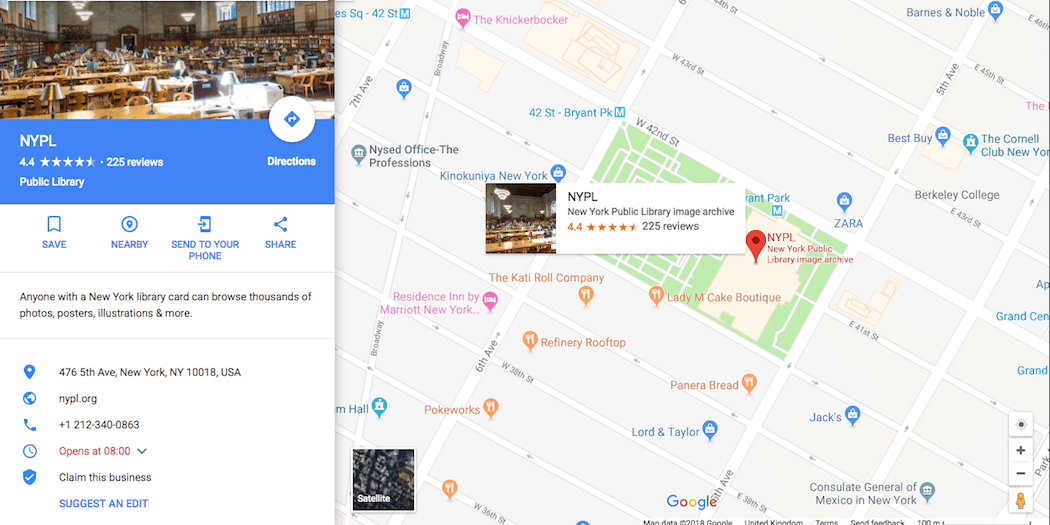 A Google map.