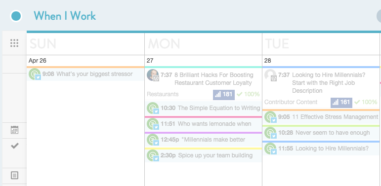 An example of a content schedule.