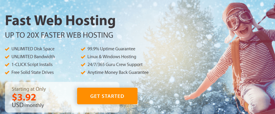 The A2 Hosting homepage.