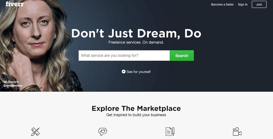 The Fiverr website.