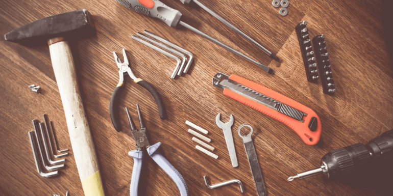 Tools on a table.