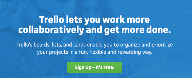 The Trello homepage.