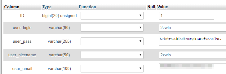 Editing one of your database's entries.