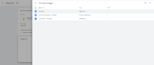 Choosing the trigger type